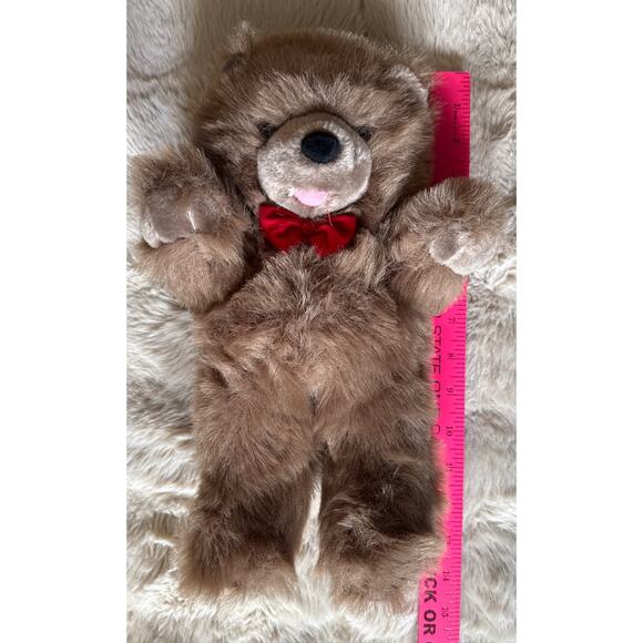Ganz Heritage Plush Teddy Bear Brown Red Bow CH3001 Vintage Collectible 12” - Picture 2 of 6